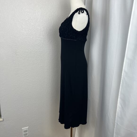 VTG Byer Too Midi Dress Size Small Rose Textured Babydoll Beaded Y2K Whimsigoth - Picture 6 of 16